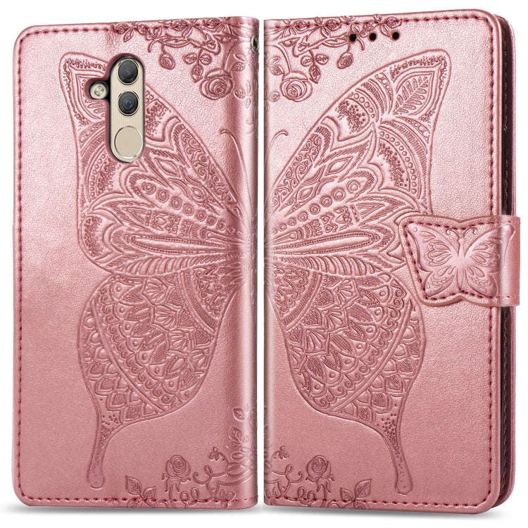 Butterfly Love Flowers Embossing Horizontal Flip Leather Case for Huawei Mate 20 Lite, with Holde...