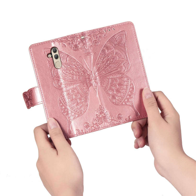 Butterfly Love Flowers Embossing Horizontal Flip Leather Case for Huawei Mate 20 Lite, with Holde...