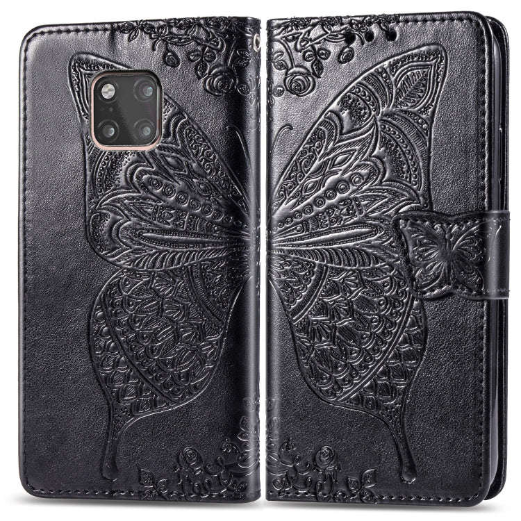 Butterfly Love Flowers Embossing Horizontal Flip Leather Case for Huawei Mate 20 Pro, with Holder...