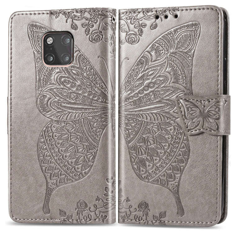 Butterfly Love Flowers Embossing Horizontal Flip Leather Case for Huawei Mate 20 Pro, with Holder...