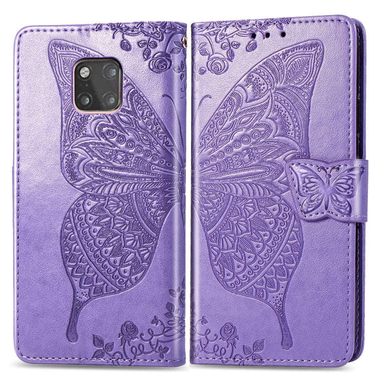 Butterfly Love Flowers Embossing Horizontal Flip Leather Case for Huawei Mate 20 Pro, with Holder...