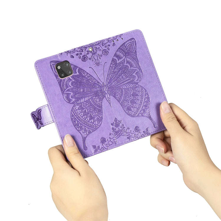 Butterfly Love Flowers Embossing Horizontal Flip Leather Case for Huawei Mate 20 Pro, with Holder...
