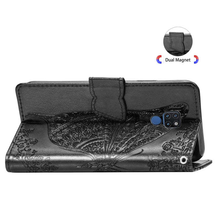 Butterfly Love Flowers Embossing Horizontal Flip Leather Case for Huawei Mate 20, with Holder & C...