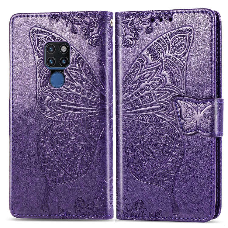 Butterfly Love Flowers Embossing Horizontal Flip Leather Case for Huawei Mate 20, with Holder & C...