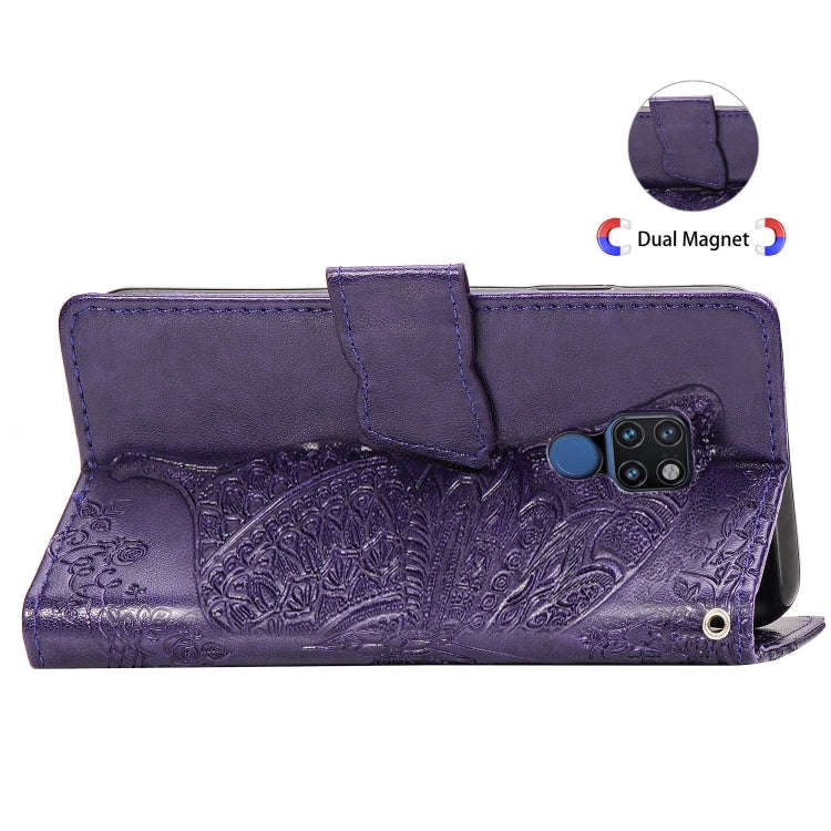 Butterfly Love Flowers Embossing Horizontal Flip Leather Case for Huawei Mate 20, with Holder & C...
