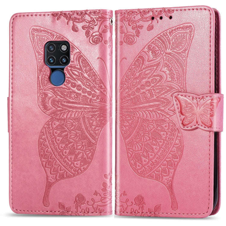Butterfly Love Flowers Embossing Horizontal Flip Leather Case for Huawei Mate 20, with Holder & C...
