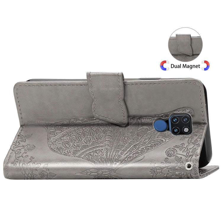 Butterfly Love Flowers Embossing Horizontal Flip Leather Case for Huawei Mate 20, with Holder & C...