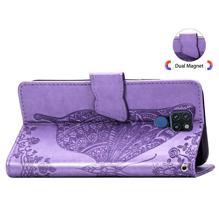 Butterfly Love Flowers Embossing Horizontal Flip Leather Case for Huawei Mate 20, with Holder & C...