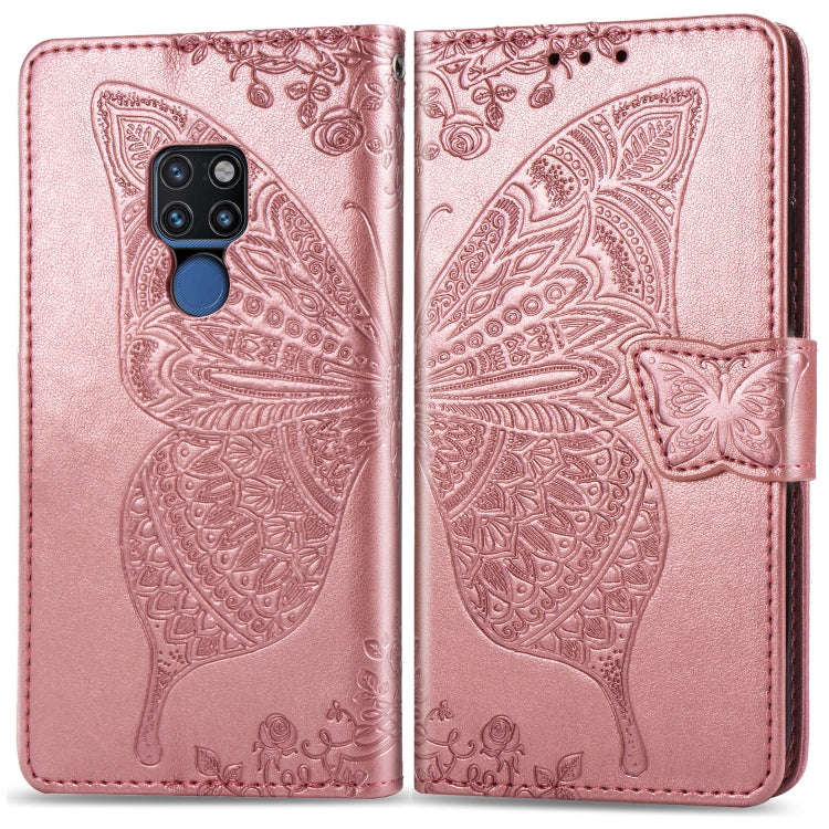 Butterfly Love Flowers Embossing Horizontal Flip Leather Case for Huawei Mate 20, with Holder & C...