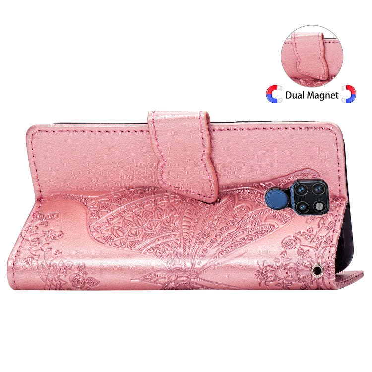 Butterfly Love Flowers Embossing Horizontal Flip Leather Case for Huawei Mate 20, with Holder & C...