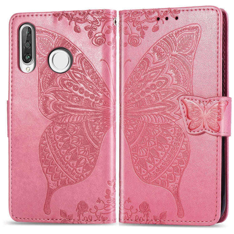 Butterfly Love Flowers Embossing Horizontal Flip Leather Case for Huawei P30 Lite / Nova 4e, with...