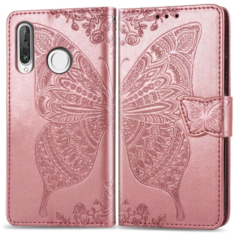Butterfly Love Flowers Embossing Horizontal Flip Leather Case for Huawei P30 Lite / Nova 4e, with...