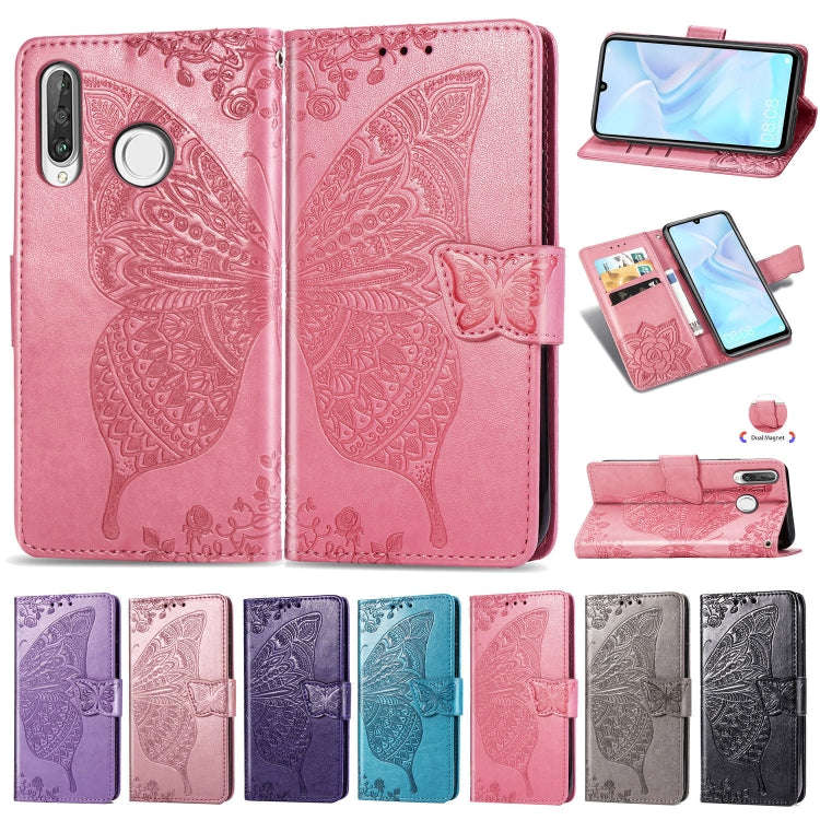 Butterfly Love Flowers Embossing Horizontal Flip Leather Case for Huawei P30 Lite / Nova 4e, with...