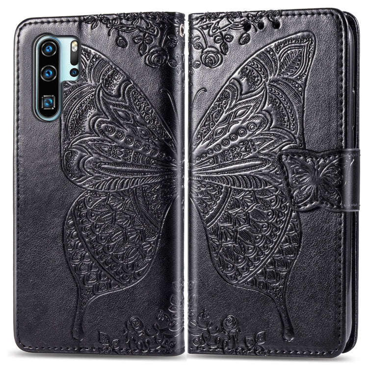 Butterfly Love Flowers Embossing Horizontal Flip Leather Case for Huawei P30 Pro, with Holder & C...