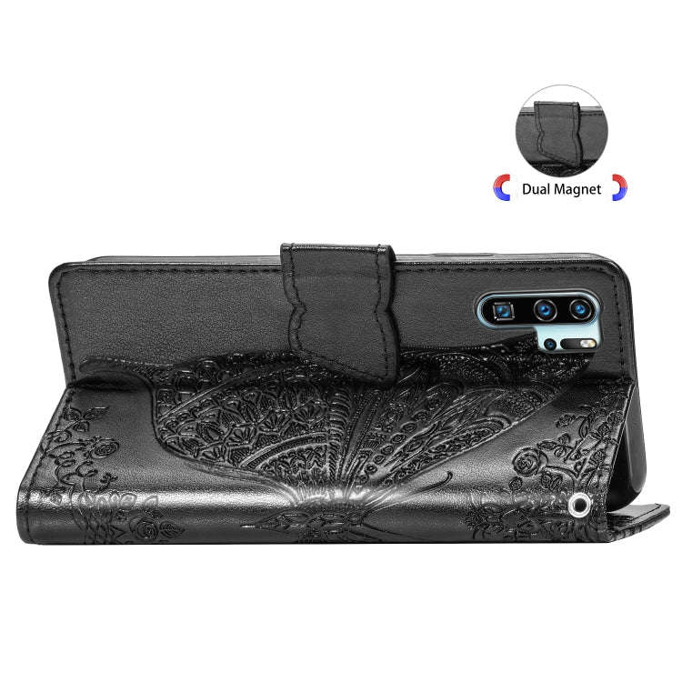 Butterfly Love Flowers Embossing Horizontal Flip Leather Case for Huawei P30 Pro, with Holder & C...