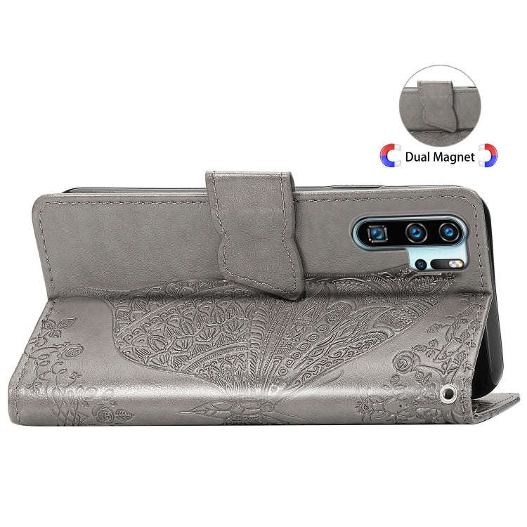 Butterfly Love Flowers Embossing Horizontal Flip Leather Case for Huawei P30 Pro, with Holder & C...
