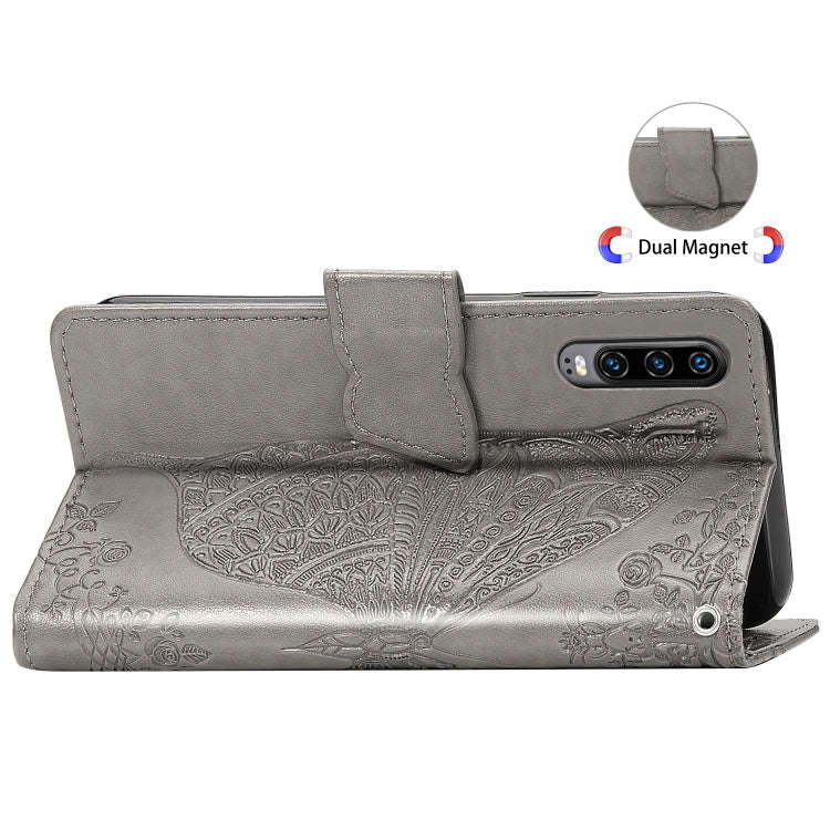 Butterfly Love Flowers Embossing Horizontal Flip Leather Case for Huawei P30, with Holder & Card ...