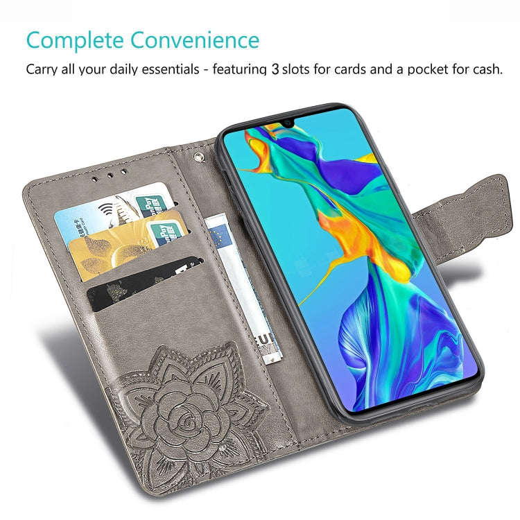 Butterfly Love Flowers Embossing Horizontal Flip Leather Case for Huawei P30, with Holder & Card ...