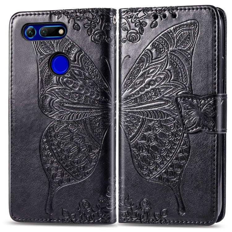 Butterfly Love Flowers Embossing Horizontal Flip Leather Case for Huawei V20, with Holder & Card ...