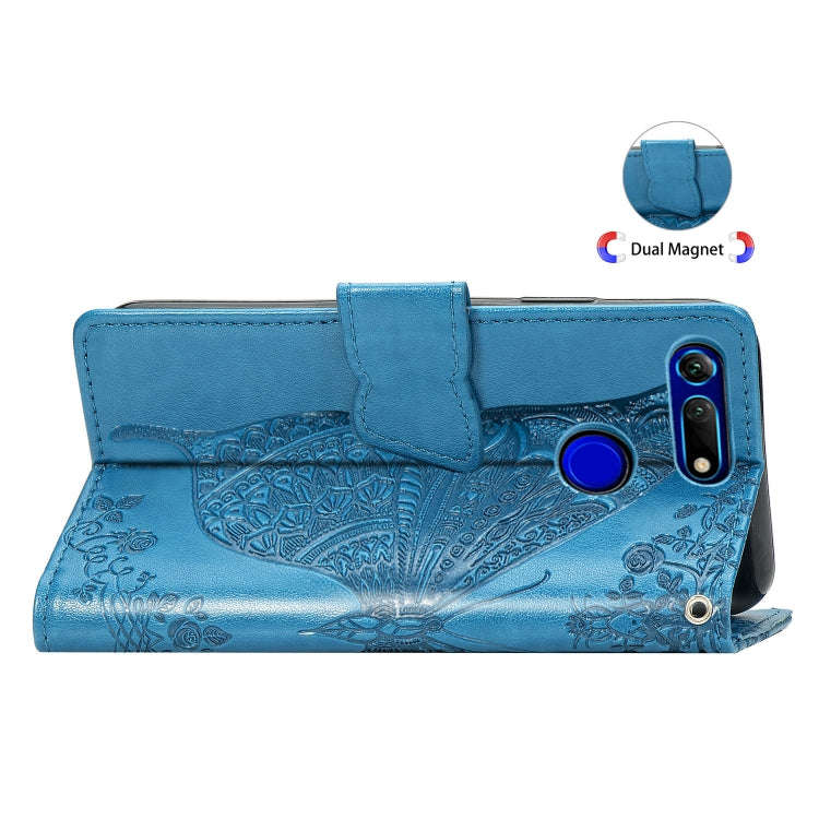 Butterfly Love Flowers Embossing Horizontal Flip Leather Case for Huawei V20, with Holder & Card ...