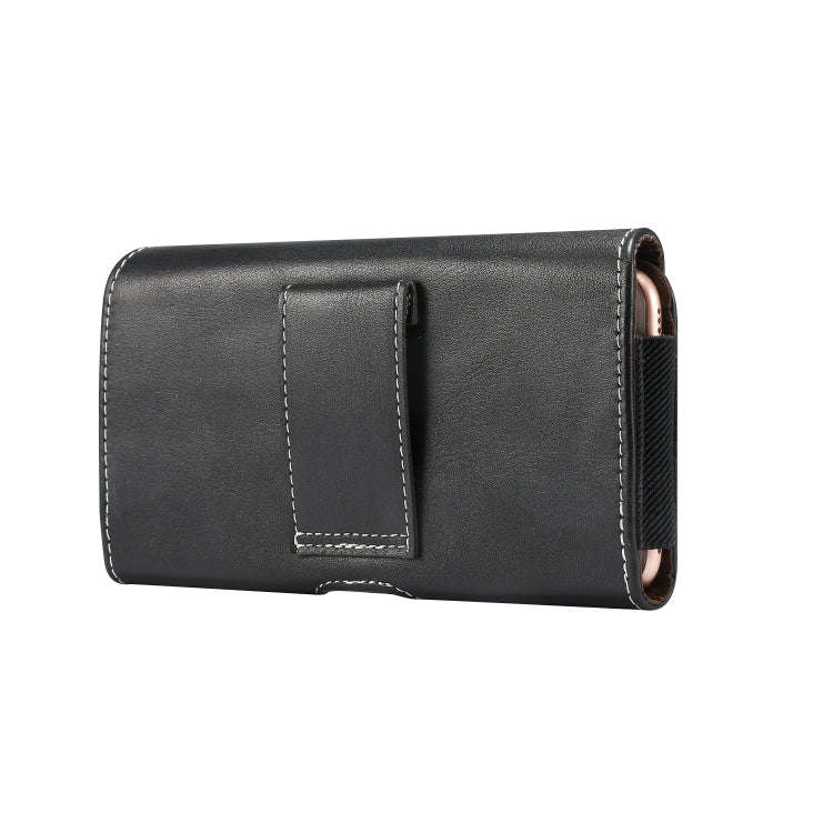 Men Lambskin Texture Multi-functional Universal Mobile Phone Waist Pack Leather Case for 6.9 Inch...