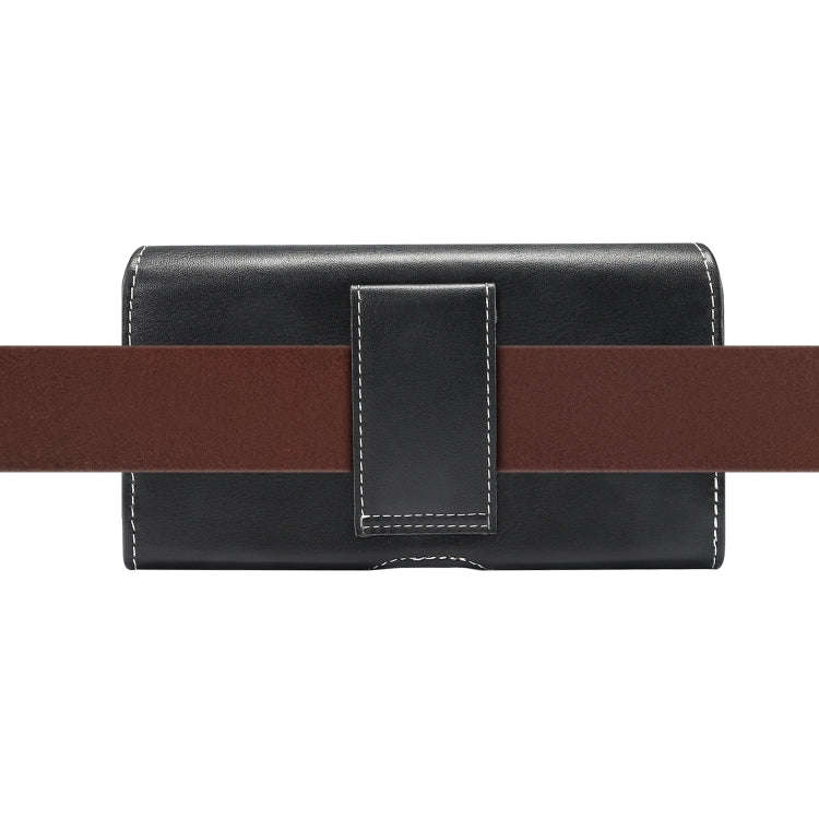 Men Lambskin Texture Multi-functional Universal Mobile Phone Waist Pack Leather Case for 6.9 Inch...