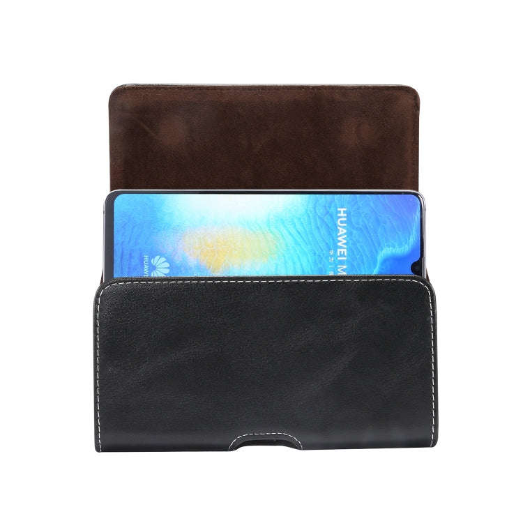 Men Lambskin Texture Multi-functional Universal Mobile Phone Waist Pack Leather Case for 6.9 Inch...