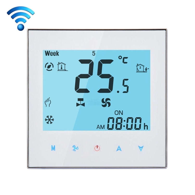 LCD Display Air Conditioning 2-Pipe Programmable Room Thermostat for Fan Coil Unit, Supports Wifi...