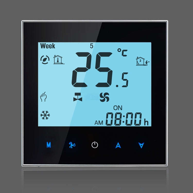LCD Display Air Conditioning 2-Pipe Programmable Room Thermostat for Fan Coil Unit, Supports Wifi...