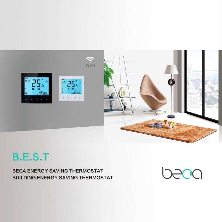 LCD Display Air Conditioning 2-Pipe Programmable Room Thermostat for Fan Coil Unit, Supports Wifi...