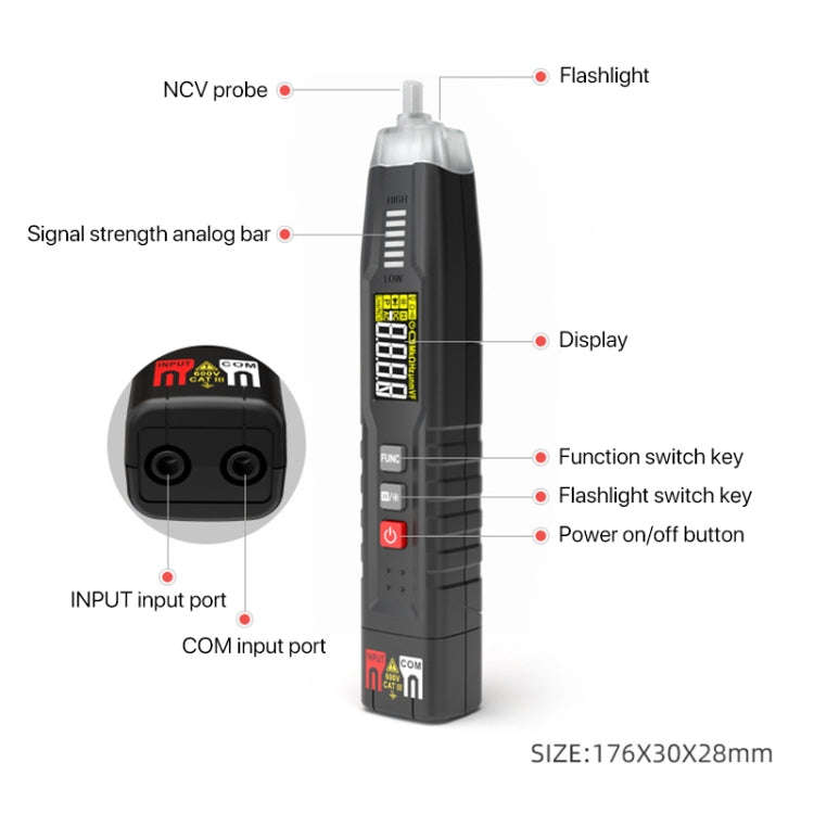 HABOTEST HT122 Multi-function Phase Sequence Digital Multimeter Smart Electricity Test Pen