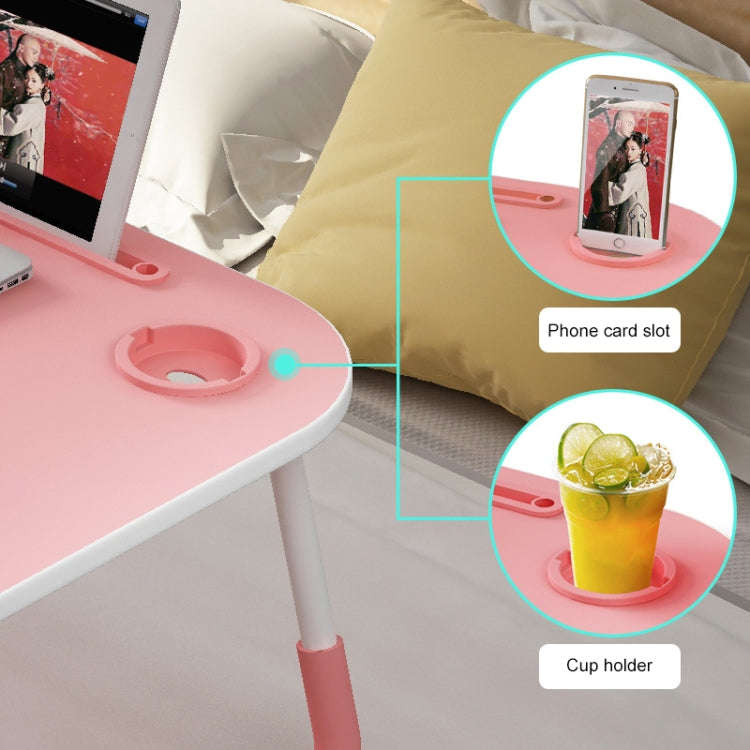 Foldable Non-slip Laptop Desk Table Stand with Card Slot & Cup Slot (Pink)