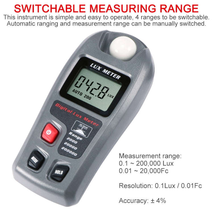 MT-30 LCD Portable Digital Light Lux Meter for Factory / School / House Various Occasion, Range: ...