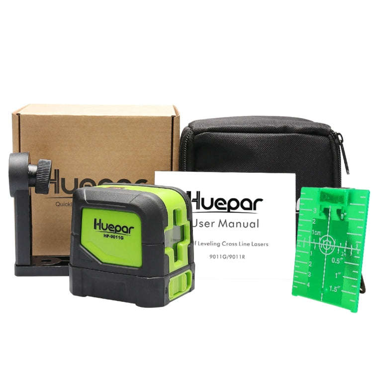 9011G 1V1H 15mW 2 Line Green Beam Laser Level Covering Walls and Floors(Green)