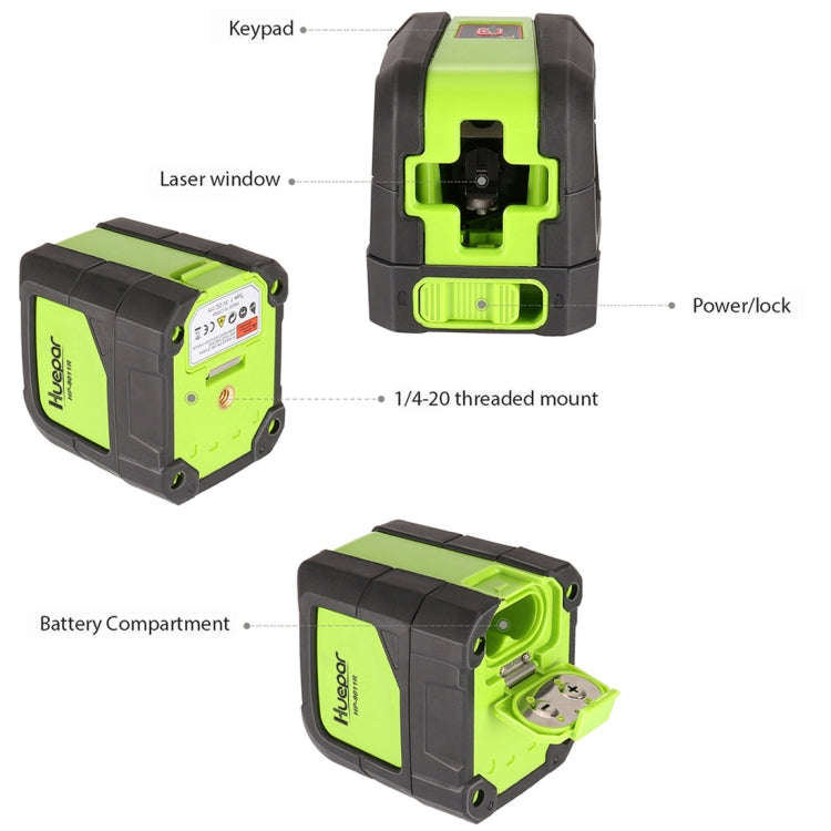 9011R 1V1H 20mW 2 Line Red Beam Laser Level Covering Walls and Floors (Red)