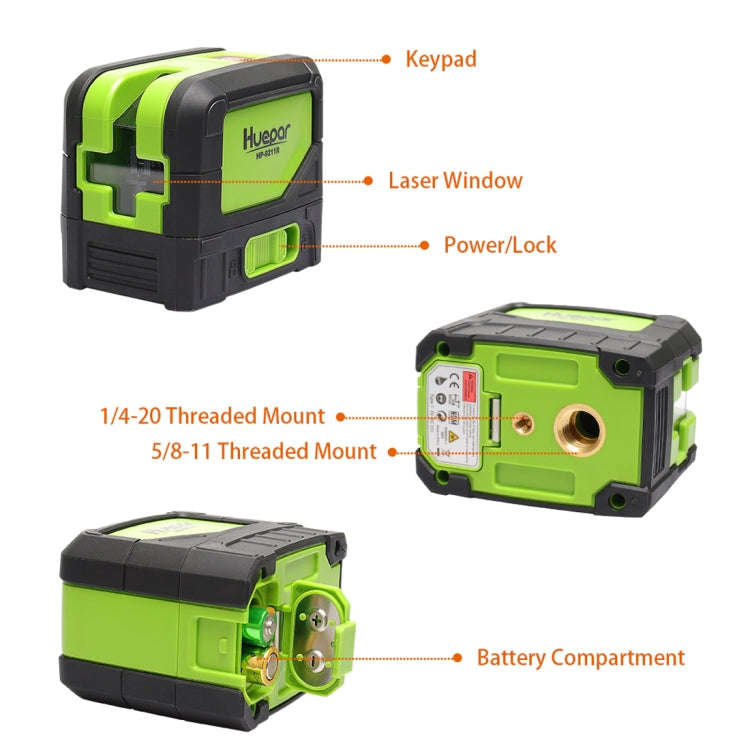 9211R 1V1H 10mW 2 Line 2 Dot Red Beam Laser Level Covering Walls and Floors (Red)
