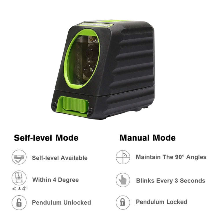 BOX-1R 1V1H 40mW & 10mW 2 Line Red Beam Laser Level Covering Walls and Floors (Red)