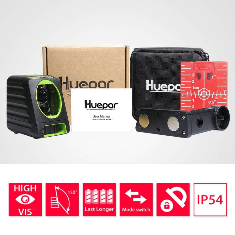 BOX-1R 1V1H 40mW & 10mW 2 Line Red Beam Laser Level Covering Walls and Floors (Red)