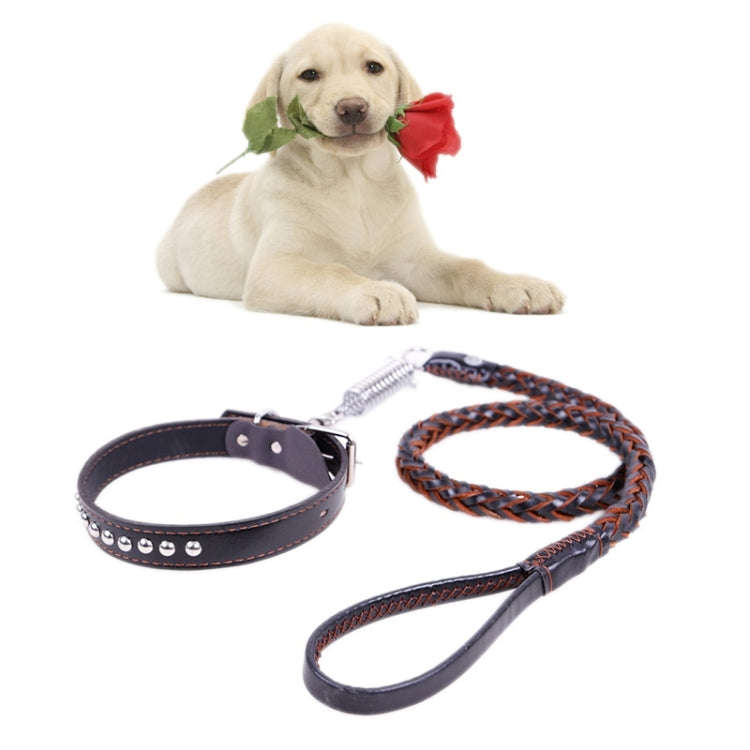 Cowhide Traction Belt Dog Collar Telescopic Dog Rope, Suitable For Medium and Large Dogs, M, Rope...