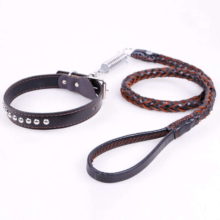 Cowhide Traction Belt Dog Collar Telescopic Dog Rope, Suitable For Medium and Large Dogs, M, Rope...