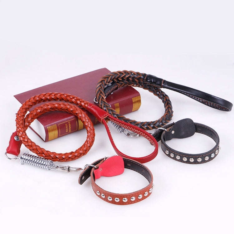 Cowhide Traction Belt Dog Collar Telescopic Dog Rope, Suitable For Medium and Large Dogs, M, Rope...