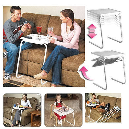 Plastic Pad Steel Tube Bracket Liftable Foldable Portable Multi-purpose Laptop Table, Adjustable ...
