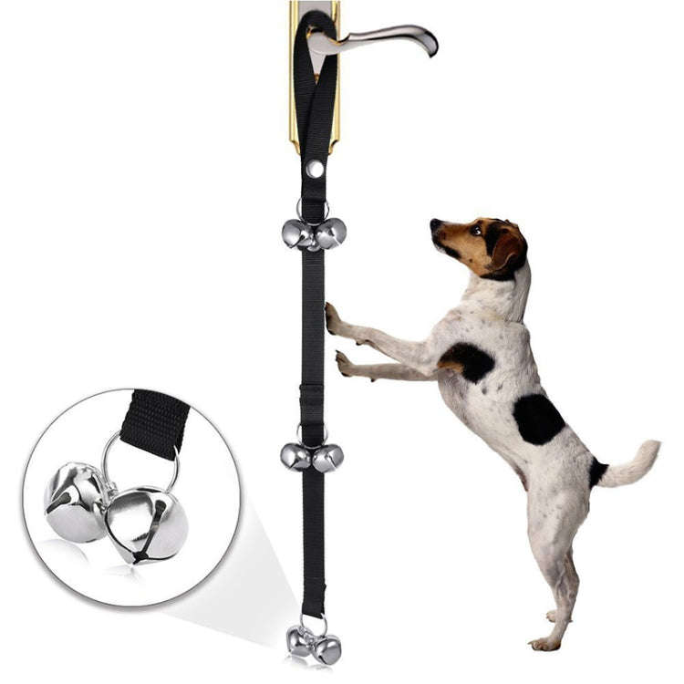 Pet Dog Training Bell Nylon Rope Traction Rope Doorbell Leash Dog Anti-lost Bell with 7 Bells (Bl...