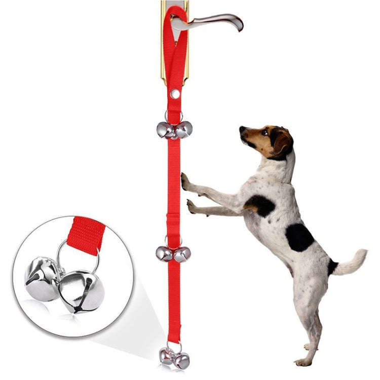 Pet Dog Training Bell Nylon Rope Traction Rope Doorbell Leash Dog Anti-lost Bell with 7 Bells (Red)