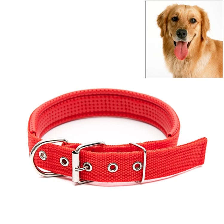 Foam Cotton  Polyester Pet Collars Pet Neck Strap Dog Neckband Cats Dogs Collars, 3.5cm x 57cm (Red)