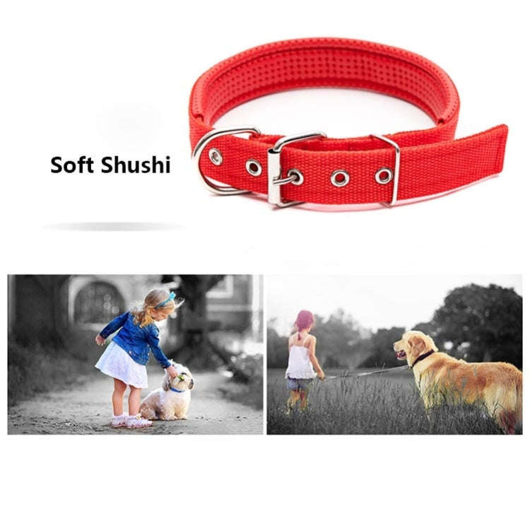 Foam Cotton  Polyester Pet Collars Pet Neck Strap Dog Neckband Cats Dogs Collars, 3.5cm x 57cm (Red)