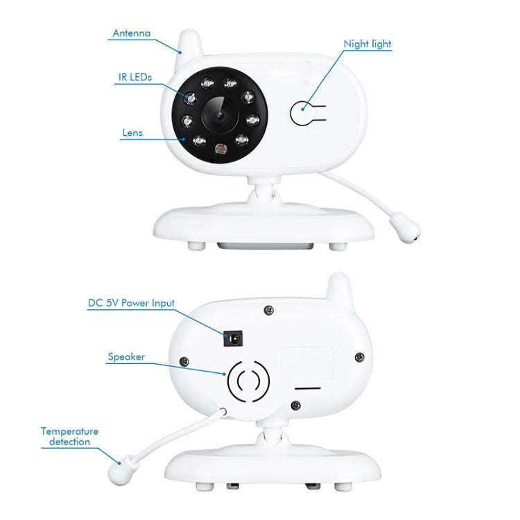 BM-850 3.5 inch LCD 2.4GHz Wireless Surveillance Camera Baby Monitor with 8-IR LED Night Vision, ...