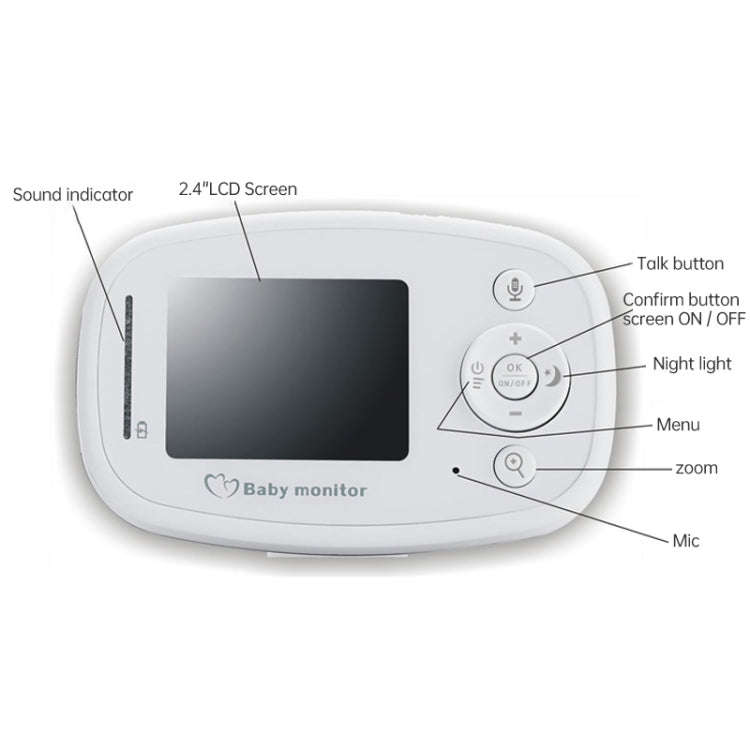 BM-SP820 2.4 inch LCD 2.4GHz Wireless Surveillance Camera Baby Monitor with 7-IR LED Night Vision...