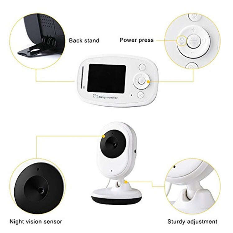 BM-SP820 2.4 inch LCD 2.4GHz Wireless Surveillance Camera Baby Monitor with 7-IR LED Night Vision...