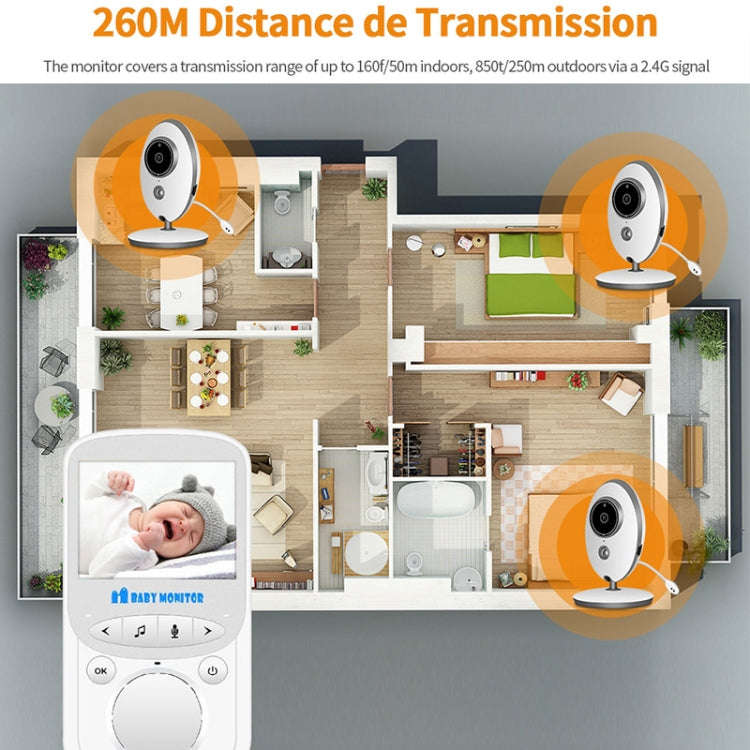 VB605 2.4 inch LCD 2.4GHz Wireless Surveillance Camera Baby Monitor, Support Two Way Talk Back, N...
